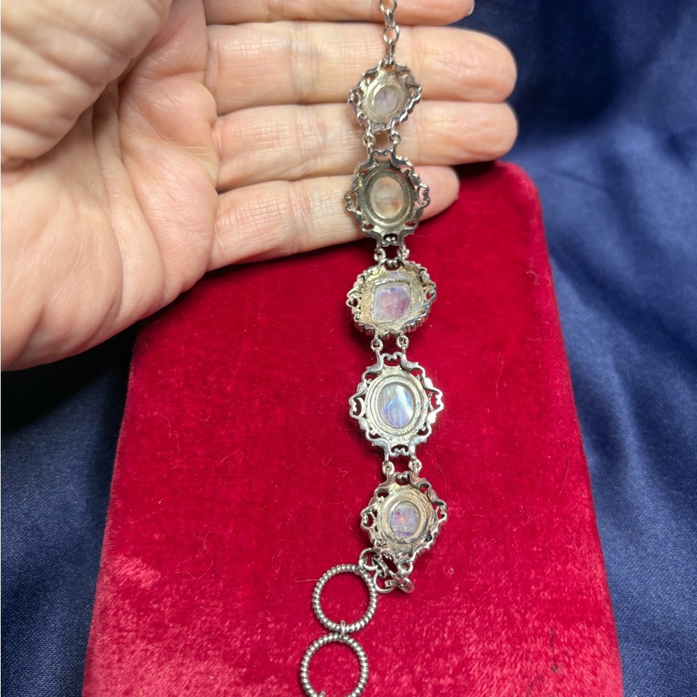 Bracelet Solid 925 Sterling Silver Moonstone Togg… - image 8